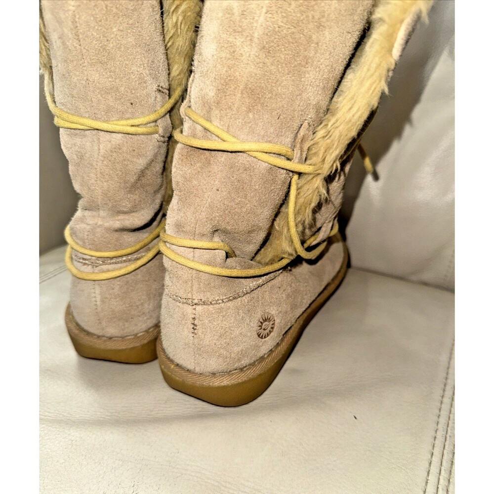 Earth Shoe Miami Boots Womens Suede Leather Lace Up Fur Lined Tan Size 9.5 - Picture 8 of 15